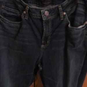 Silver skinny crop jeans